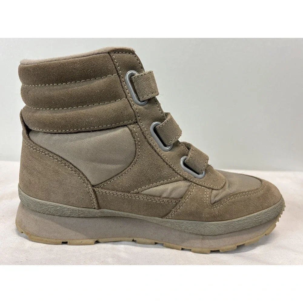 Vtg Women's L.L. Bean Sherpa Lined Boots High Top Shoes Sz 8 N Hook And Loop